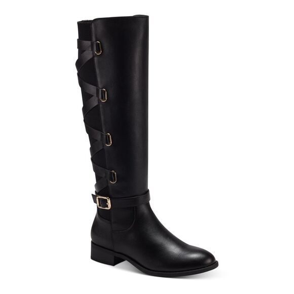 FRENCH CONNECTION Womens Black Goring Padded Ronan Pointed Toe Block Heel Booties main image 1